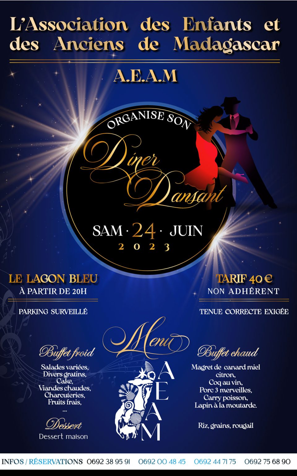 Affiche : Dîner dansant — association