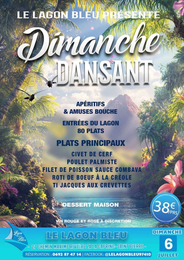 Dejeuner dansant 6 juillet au Lagon Bleu